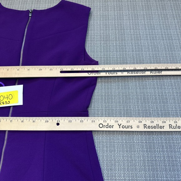 Diane von Furstenberg Purple Sleeveless Fit‎ & Flare Dress 2 Minimalist Cocktail - Picture 7 of 9